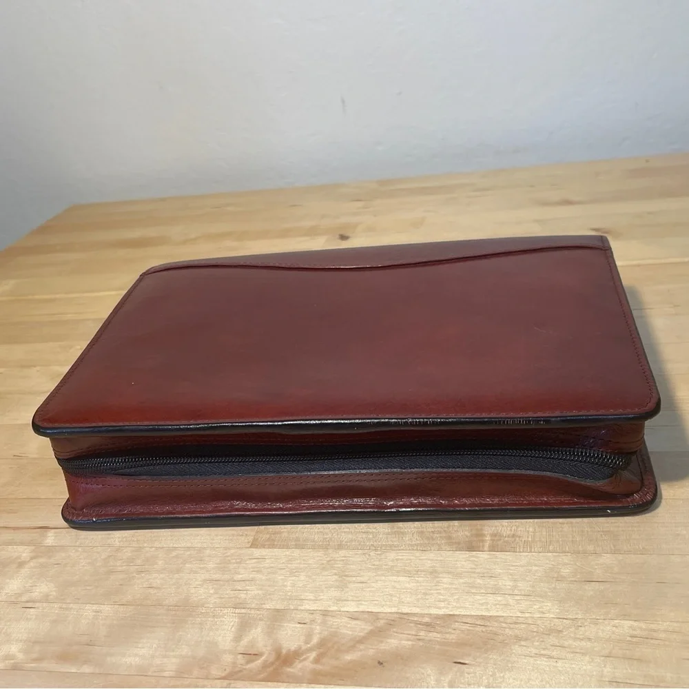 Scully Vintage Burgundy Genuine Leather Planner Binder Executive Organizer